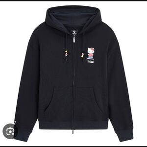 Converse x Hello Kitty and Friends Black Zip-Up Hoodie with Front Pocket